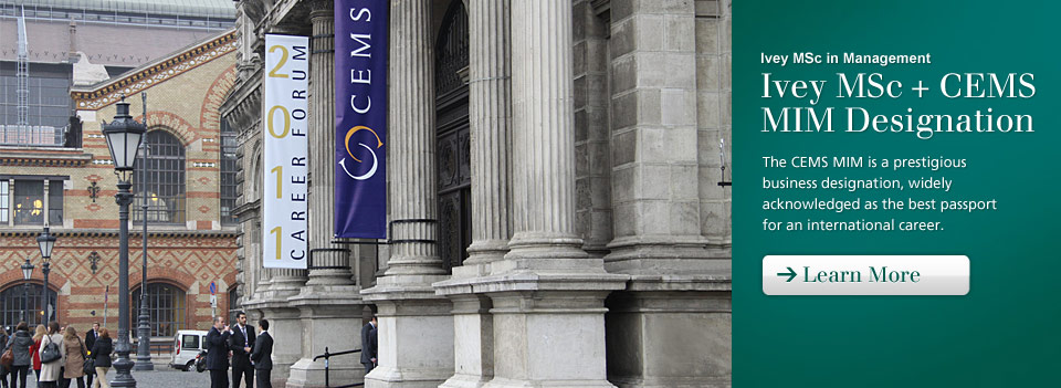 Ivey MSc + CEMS MIM Designation