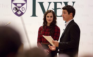Virtue and Moir dazzle Ivey students with off-the-ice performance