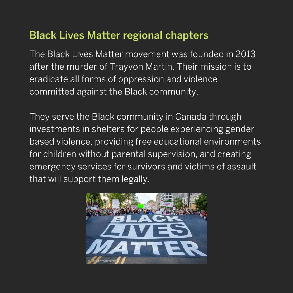 Black Lives Matter regional chapters