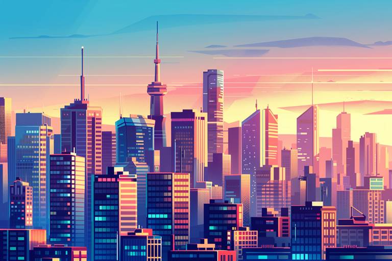 Cityscape At Sunrise Illustration