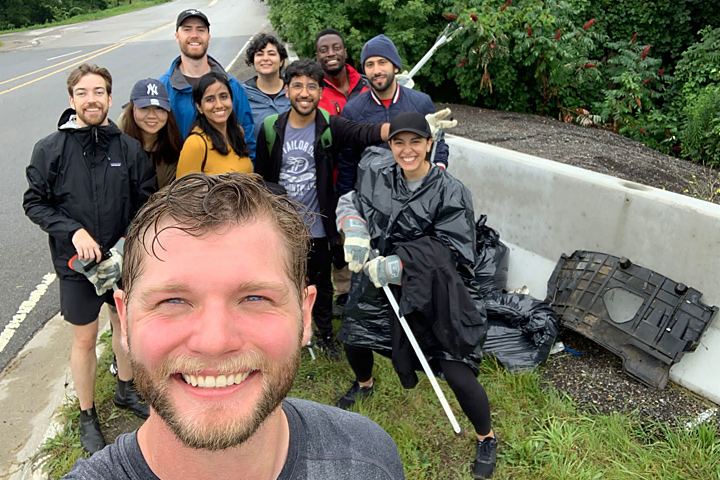 The Waubuno Creek clean-up crew at the 2021 MBA Social Impact Day
