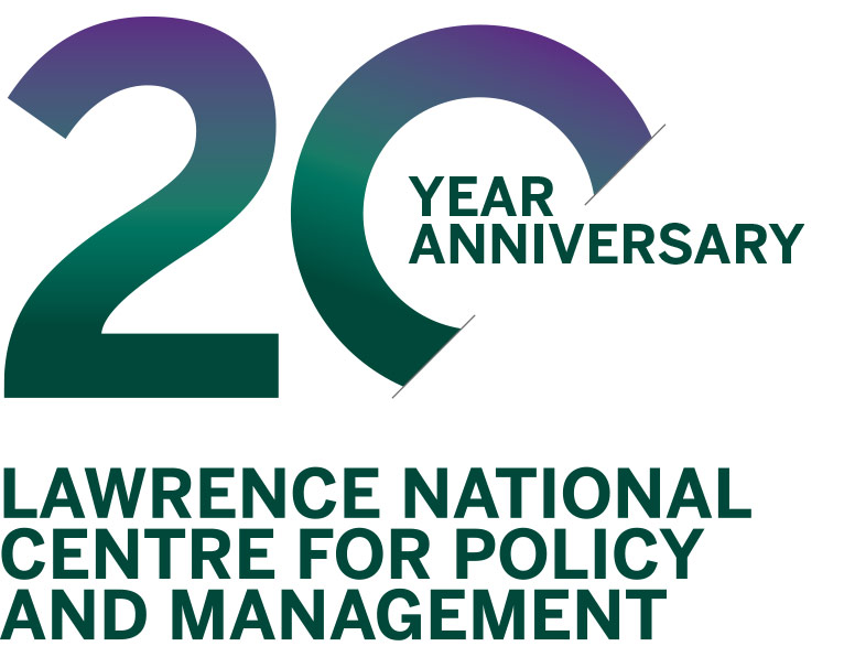 Lawrence National Centre for Policy & Management 20 Year Anniversary Logo