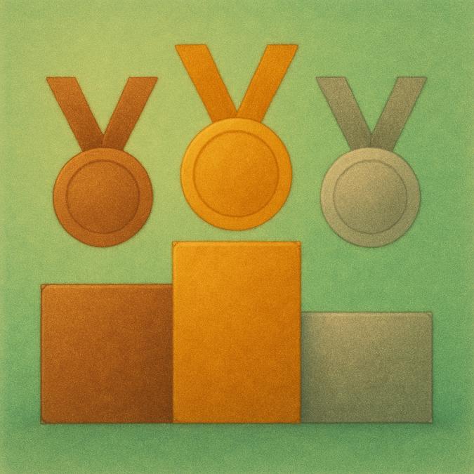 Podium Of Champions In Warm Hues