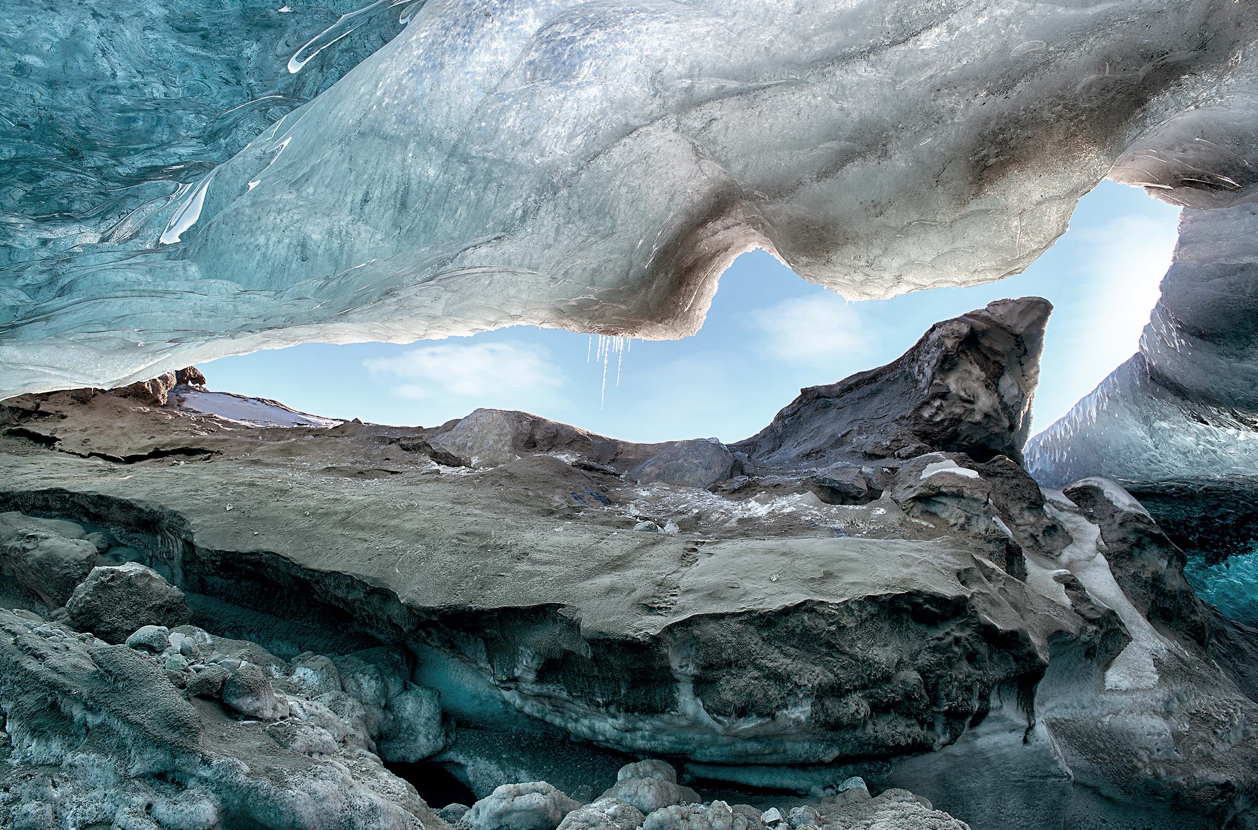 Bill work ice and rocks photo.