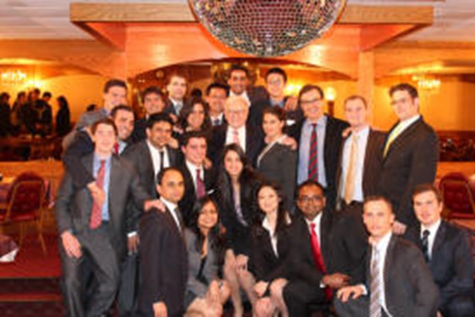 Dr. Athanassakos' Value Investing class poses with Mr. Buffett