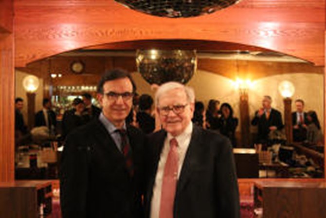 Mr. Buffett and Dr. Athannassakos pose for a photo
