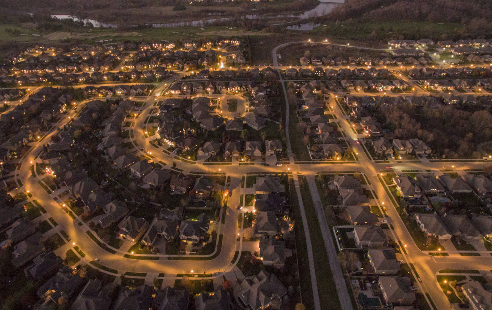 Aerial view of lights