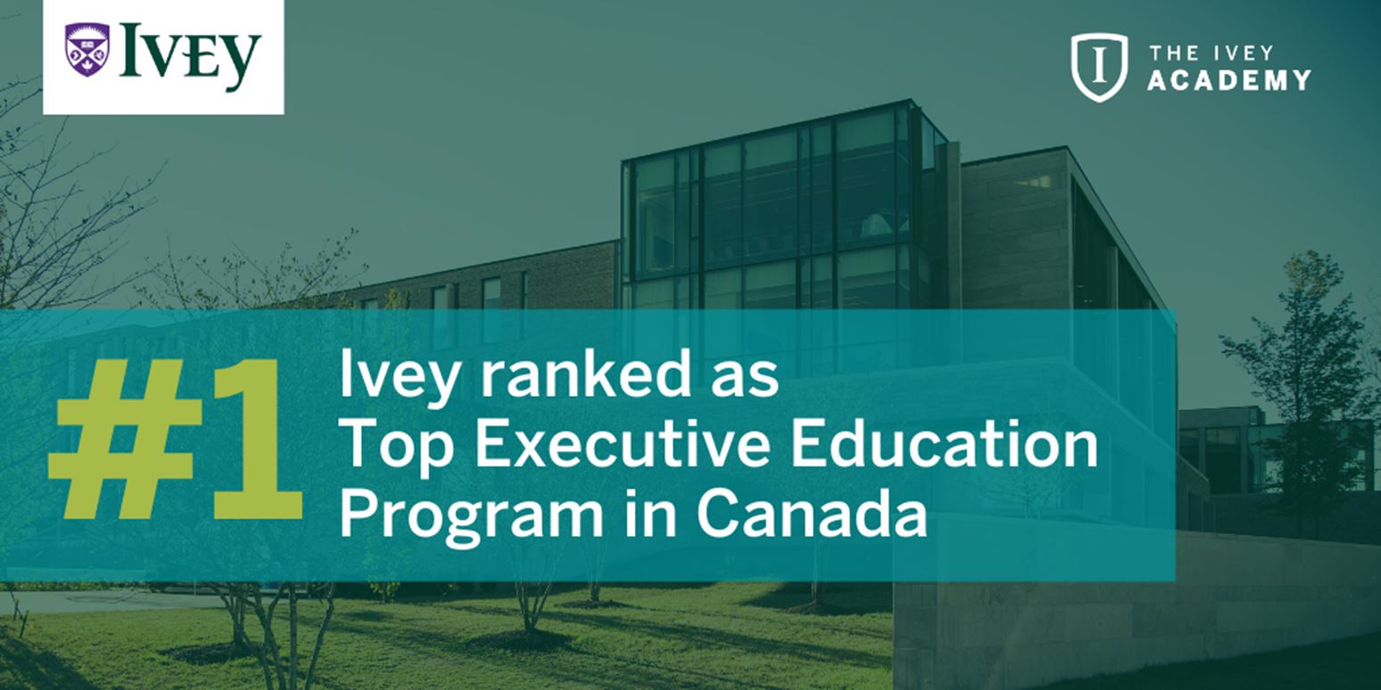 Financial Times ranks Ivey #1 in Canada for executive education