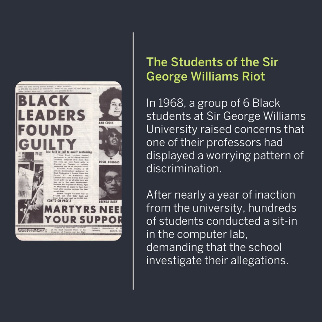 The Students of the Sir George Williams Riot