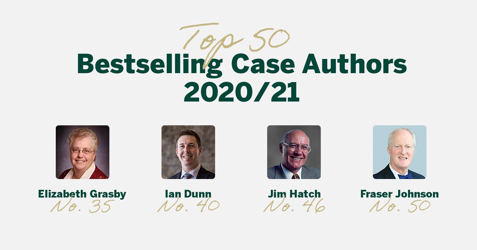 Top 50 Bestselling Case Authors 2020/21 (L-r) Elizabeth Grasby, No. 35; Ian Dunn, No. 40; Jim Hatch, No. 46; Fraser Johnson, No. 50