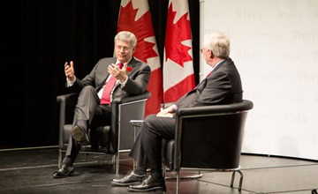 Ivey hosts Prime Minister Harper for a discussion on the Canadian economy