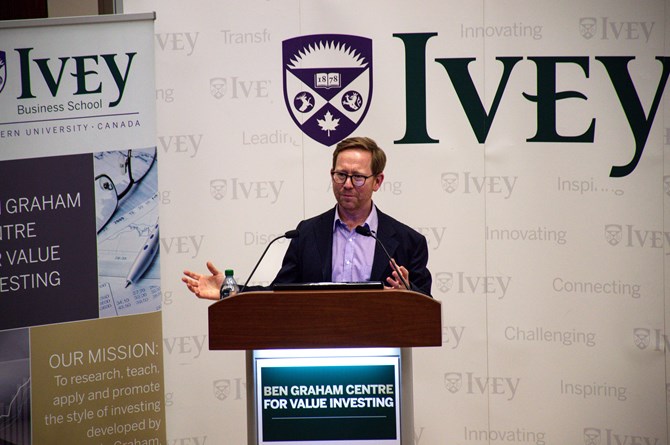 Mr. David Barr speaking to Ivey Value Investing Students