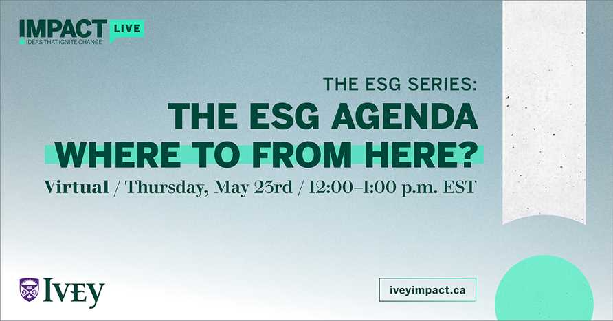 The ESG Series: The ESG Agenda Where to From Here?