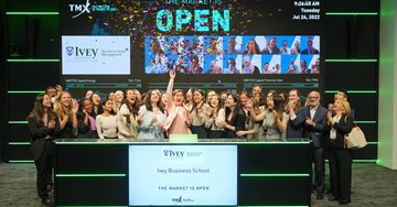 Ivey rings Toronto Stock Exchange bell to celebrate asset management program for women