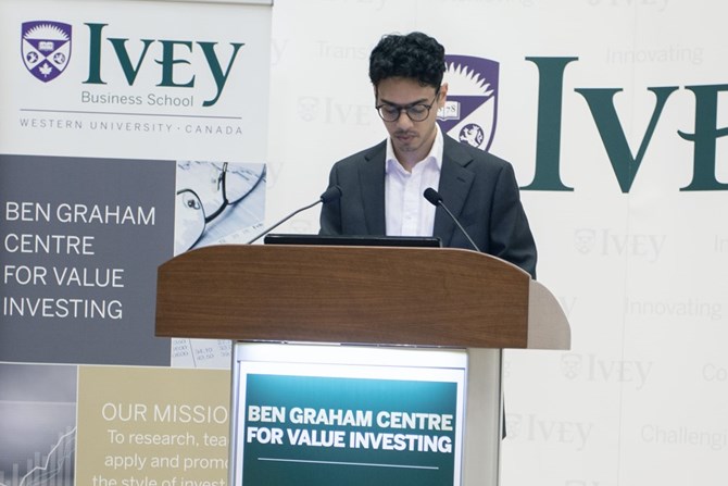 Ivey Value Investing Student Humza Pathan Introducing Ms. Kim Shannon