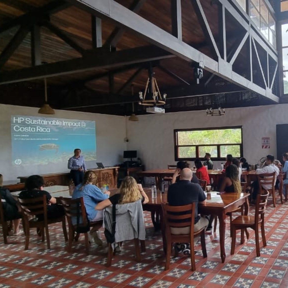 MBA students attend a session while in Costa Rica