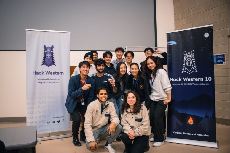 Students receiving prizes at Hack Western 10’s closing ceremonies