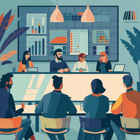 Illustration of People In A Learning Session