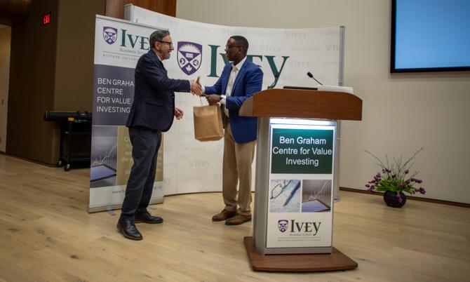 George Athanassakos thanking Brian Chingono