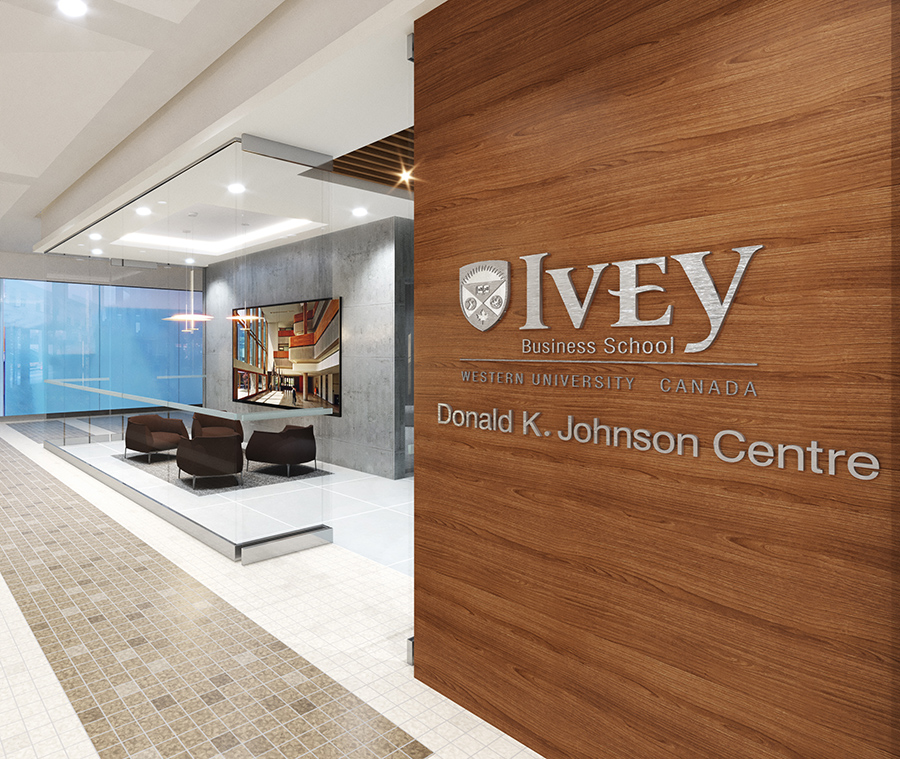 Ivey Toronto Campus, 3D rendering of lobby street level