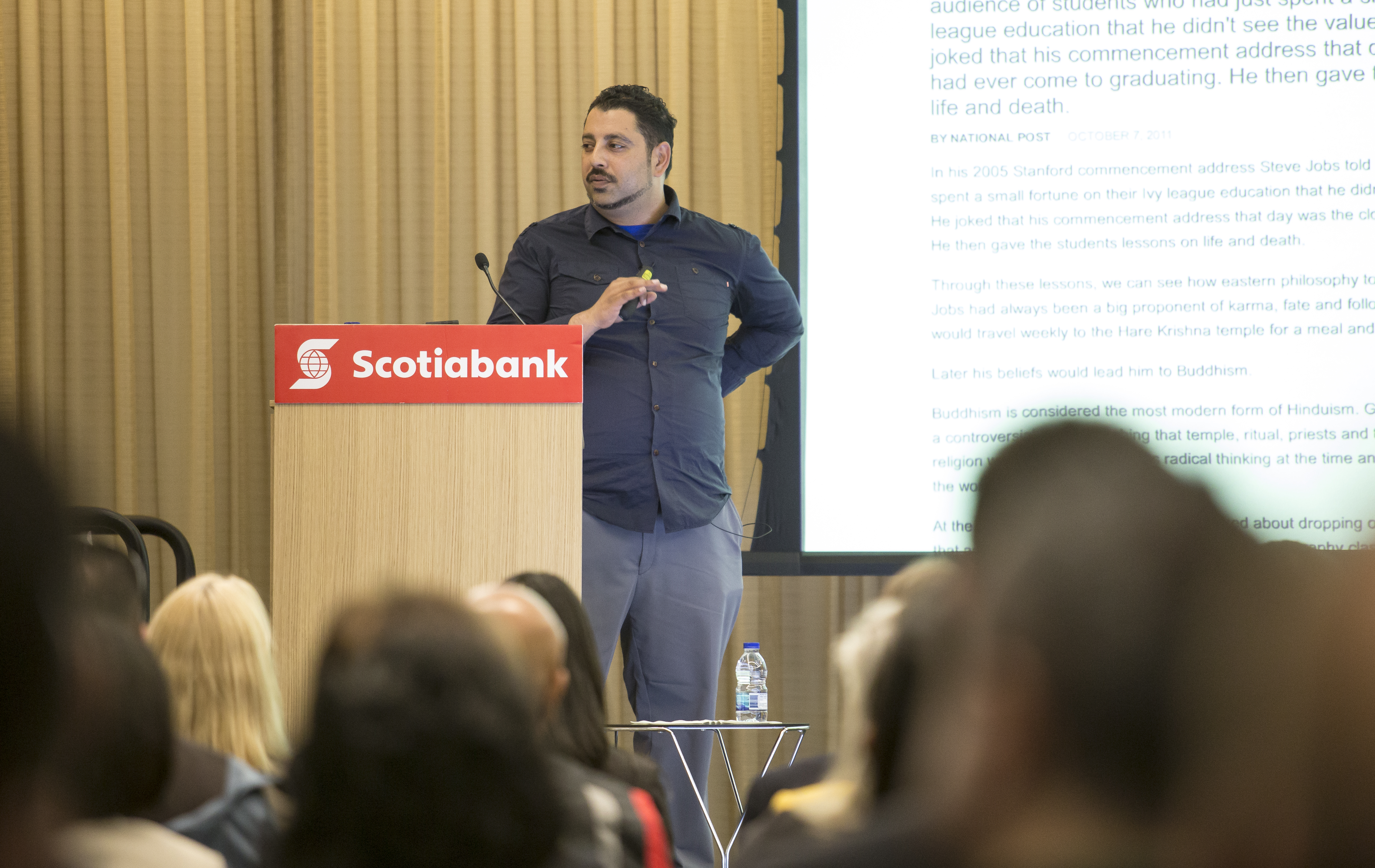speaker at Scotiabank podium