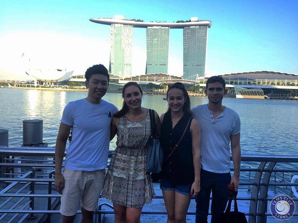 In front of the Marina Bay Sands with CEMSies, Singapore
