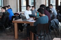 Students working together at the Ivey Fintech Bootcamp