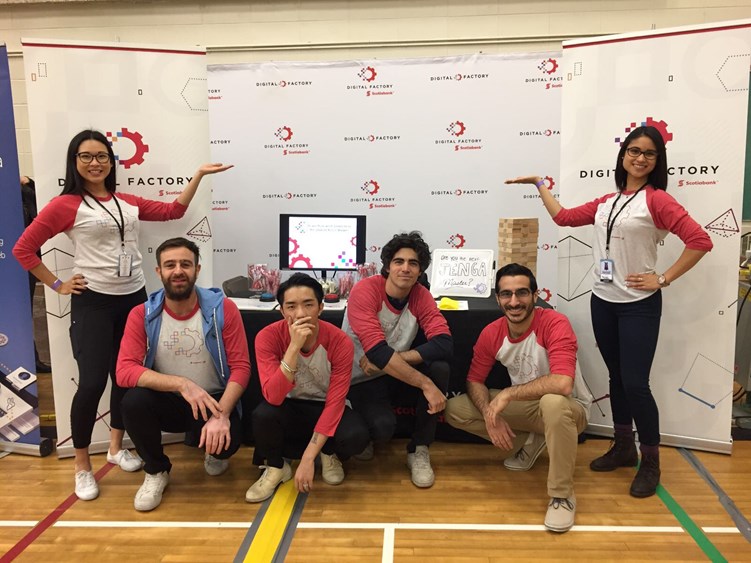 Members of Scotiabank’s Digital Factory team representing at their recruitment booth