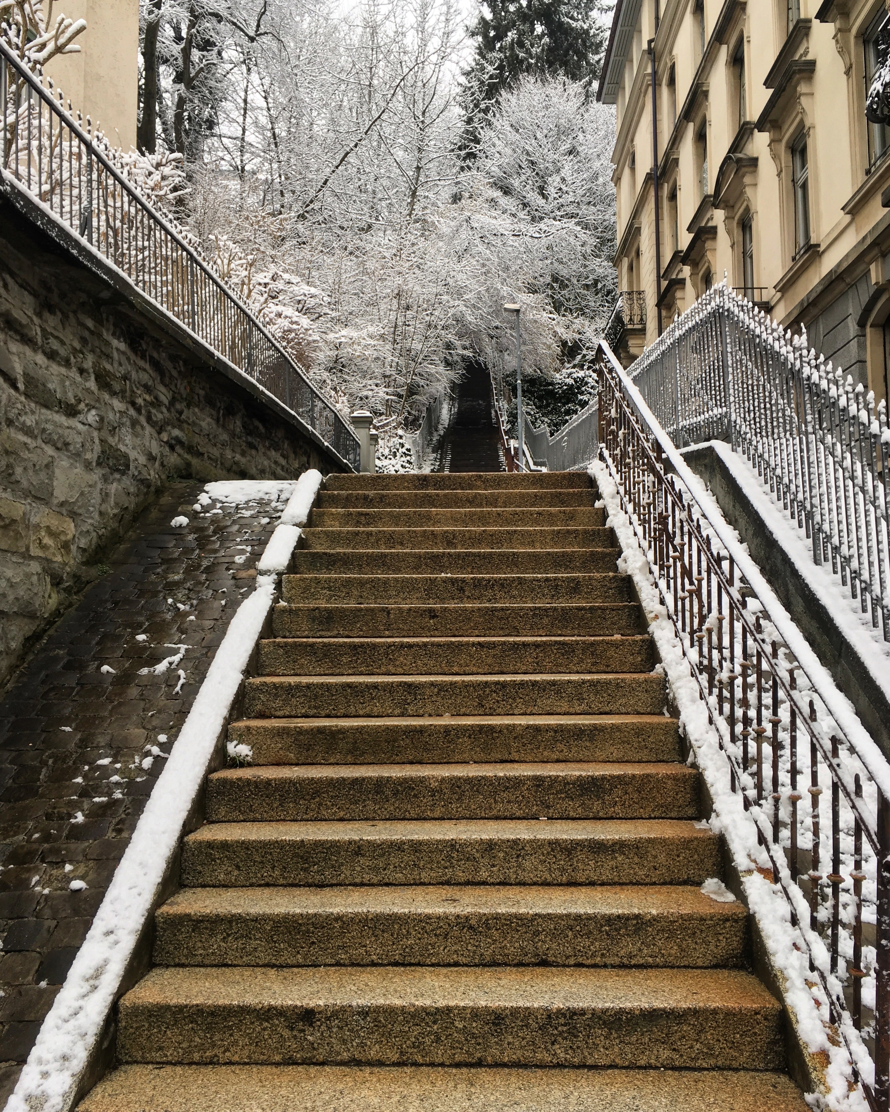 A winter staircase, St. Gallen, Switzerland