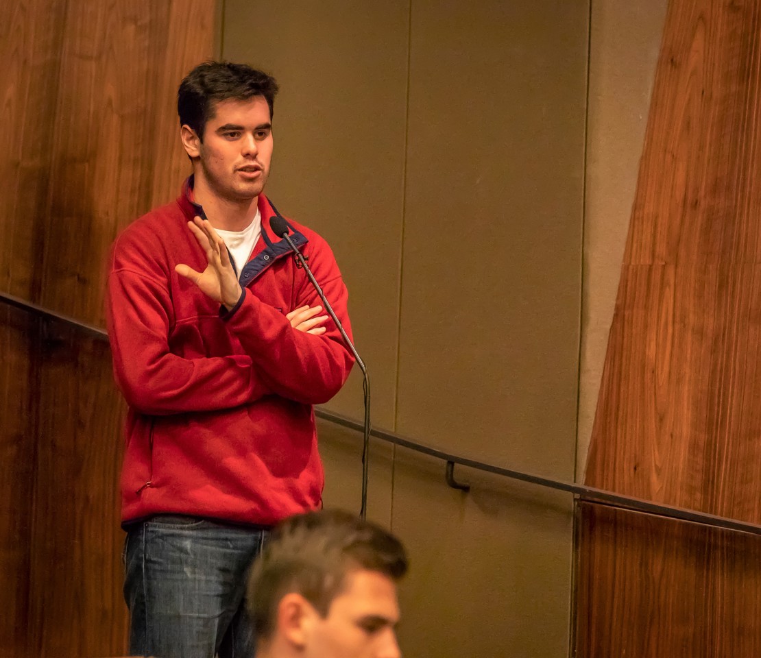 Students participate in a Q&A session with Paul Lountzis-2
