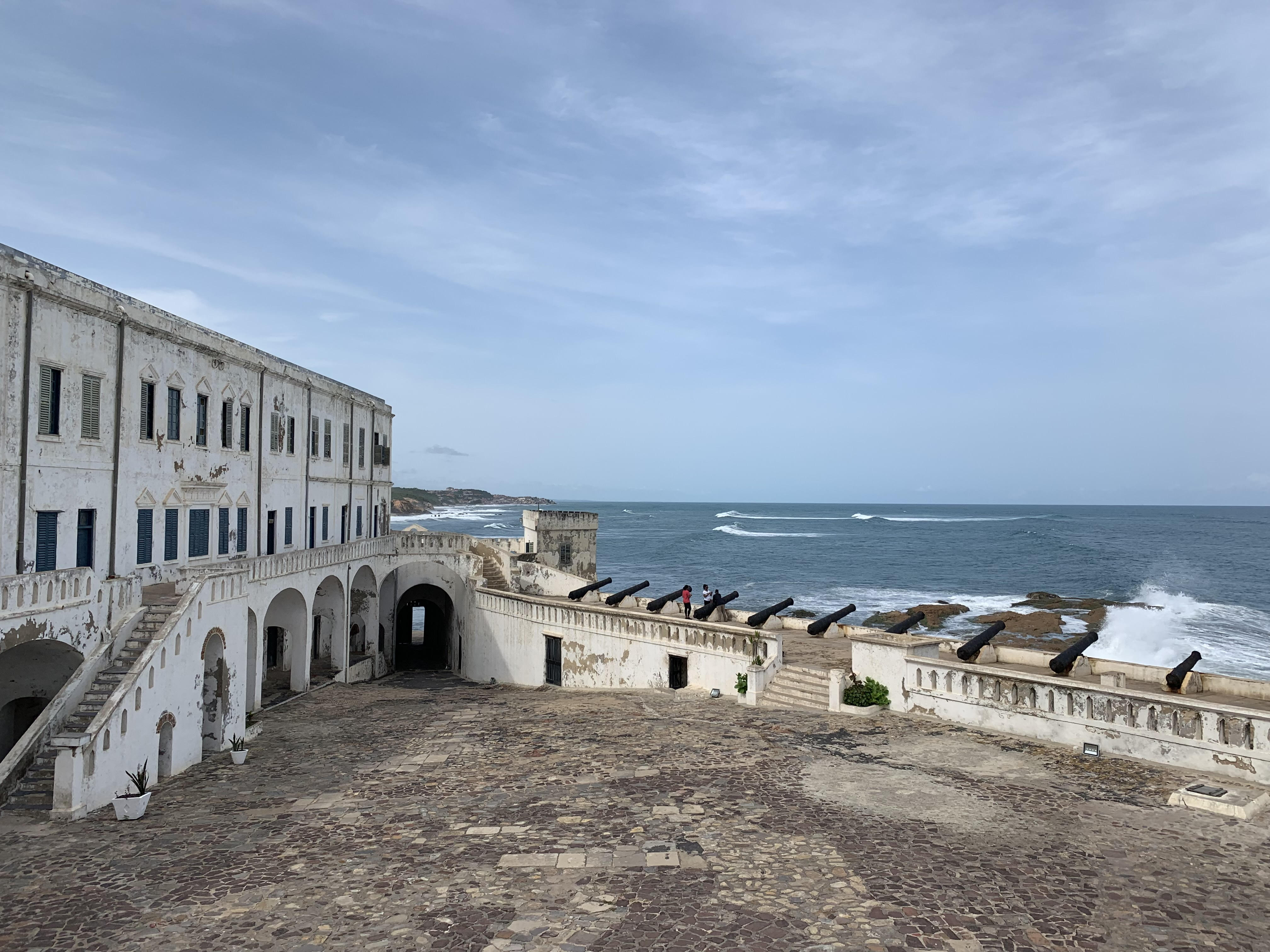 A shot of a small castle in Cape Coast