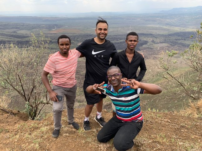 jkuat and maanit from ivey in front of the crater