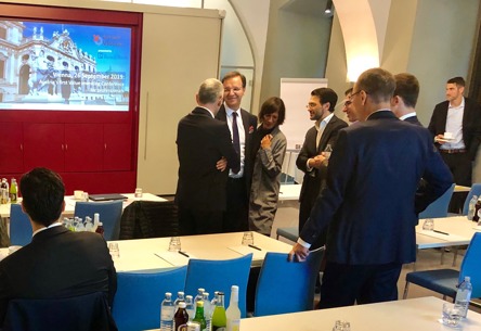 Dr. Athanassakos mingling with Conference attendees
