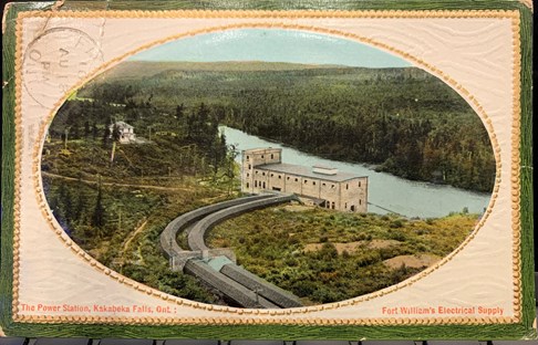 Postcard cover of The Power Station in Kakabeka Falls, ON