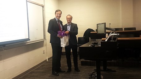 Dr. Athanassakos being thanked for his value investing speech by Dr. Brian Smith
