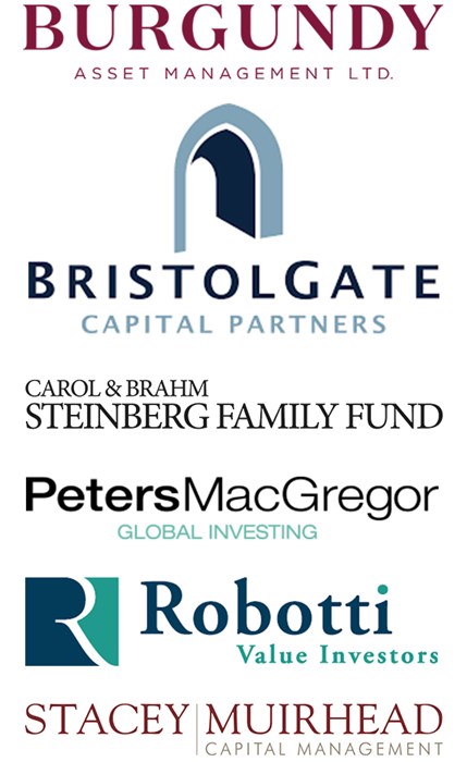 Group of logos for Burgundy, BristolGate Capital Partners, Carol & Brahm, PetersMacGregor, Robotti and Stacey Muirhead