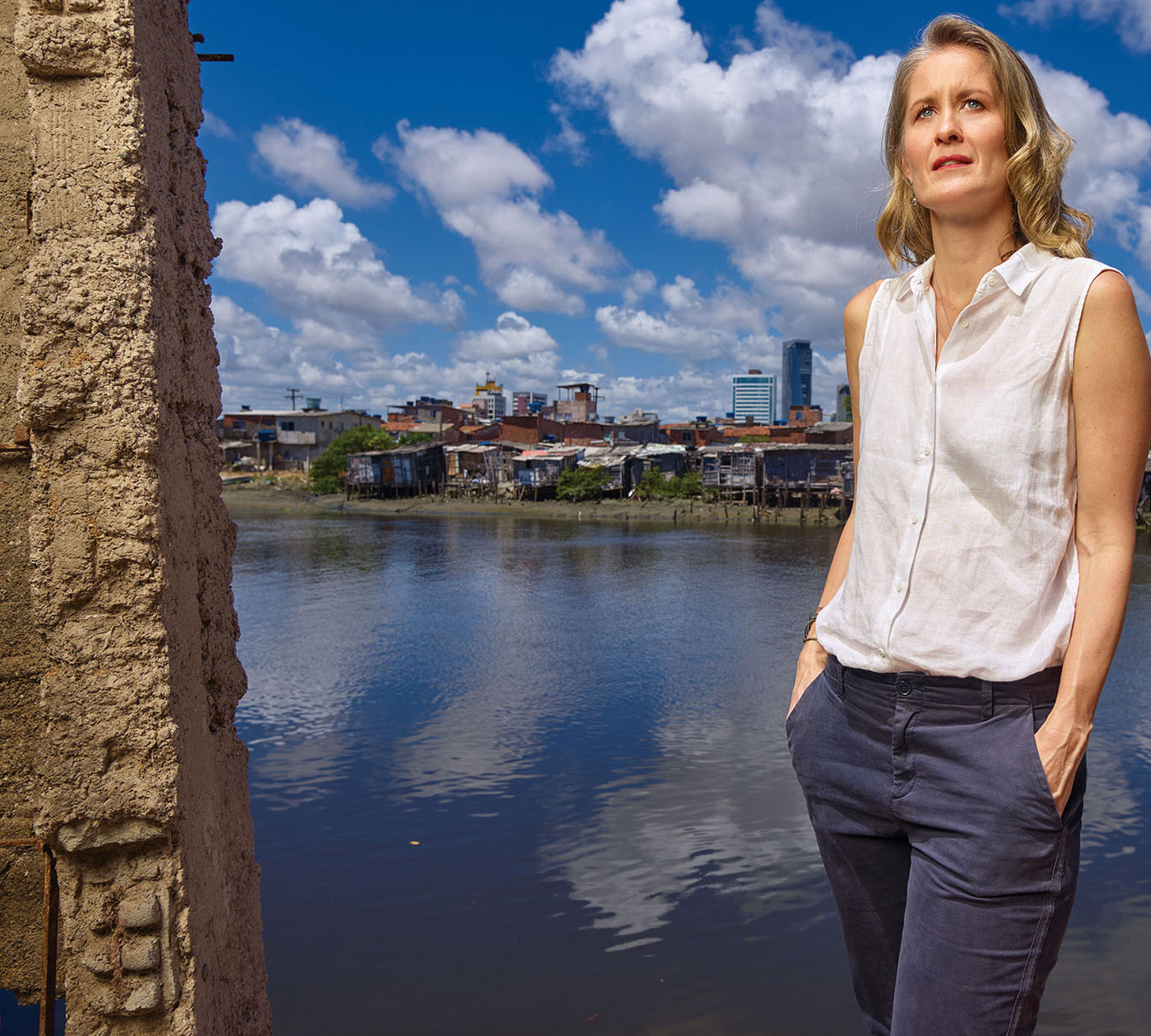 Philippa White standing on a dock