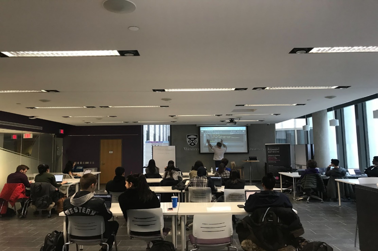 Class of students learning about data literacy