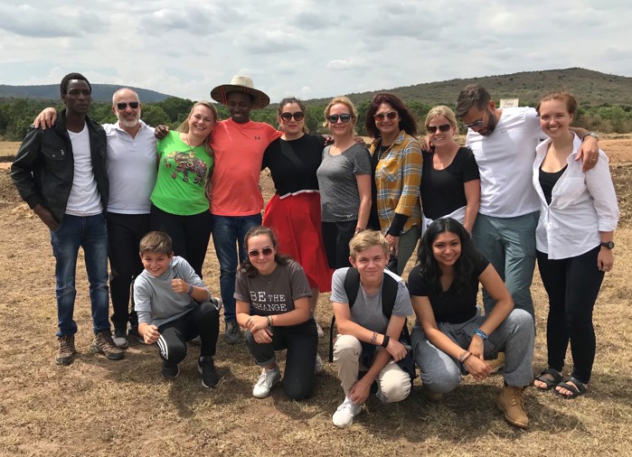 A group of people posing in Mongolia