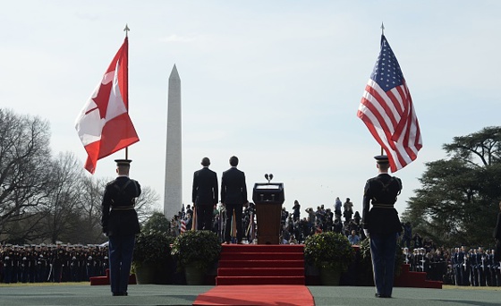 Canada-US leaders standing together