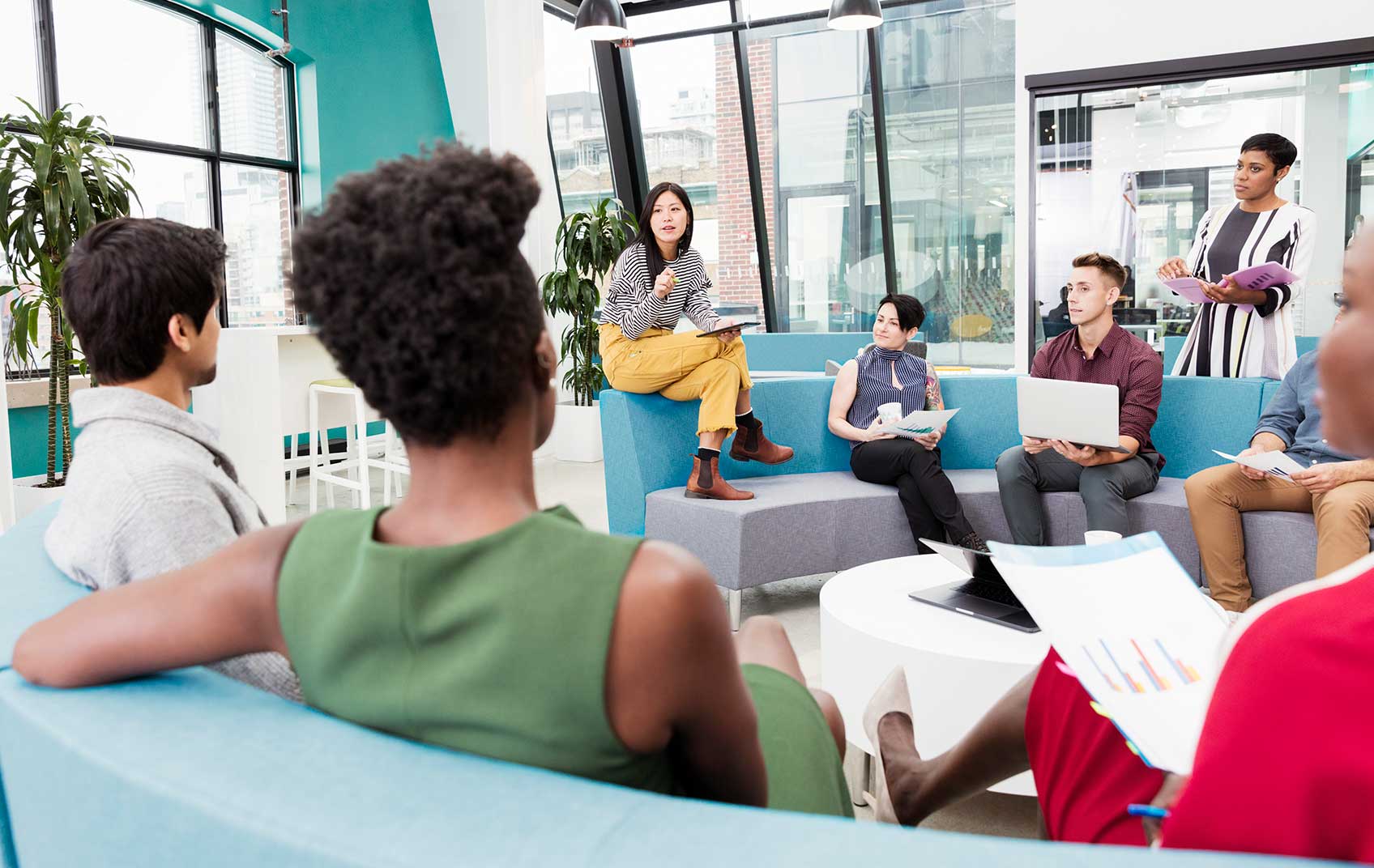 A group of young leaders in discussion