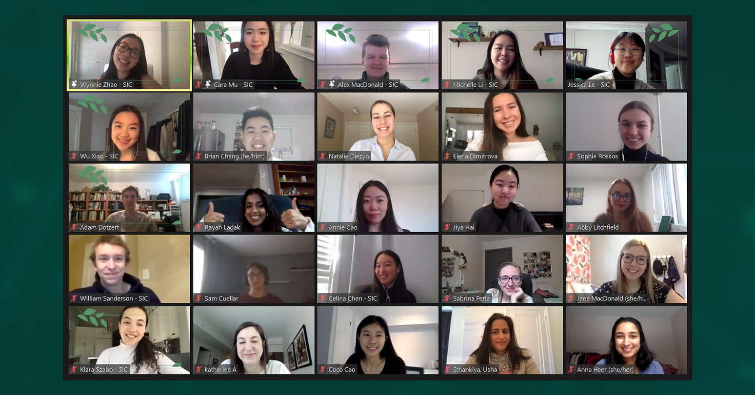 Zoom shot of Ivey students at the Social Impact Conference