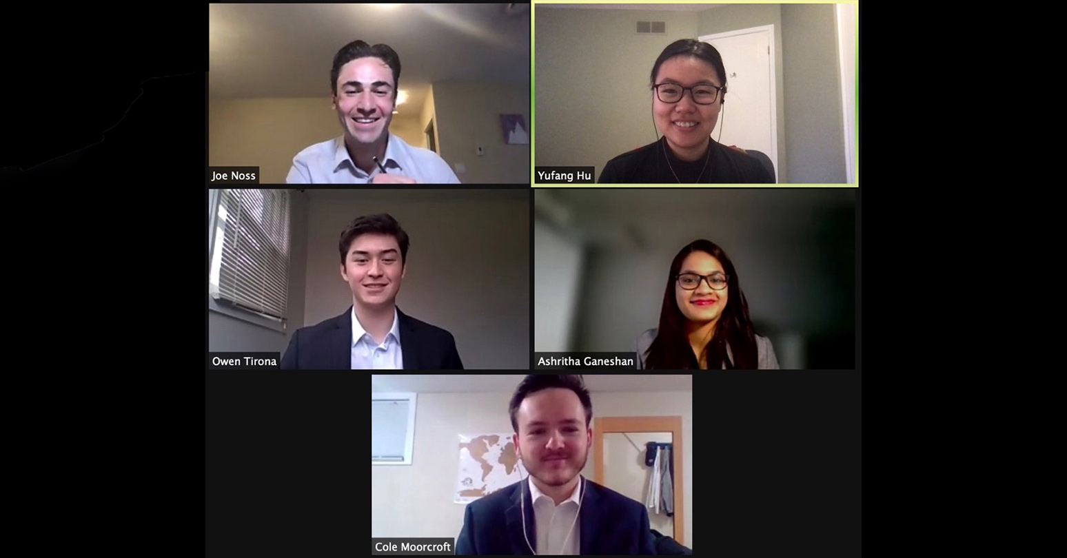 Team Good Will Hacking: top (l-r) Joe Noss, Yufang Hu; middle (l-r) Owen Tirona, Ashritha Ganeshan; bottom Cole Moorcroft.