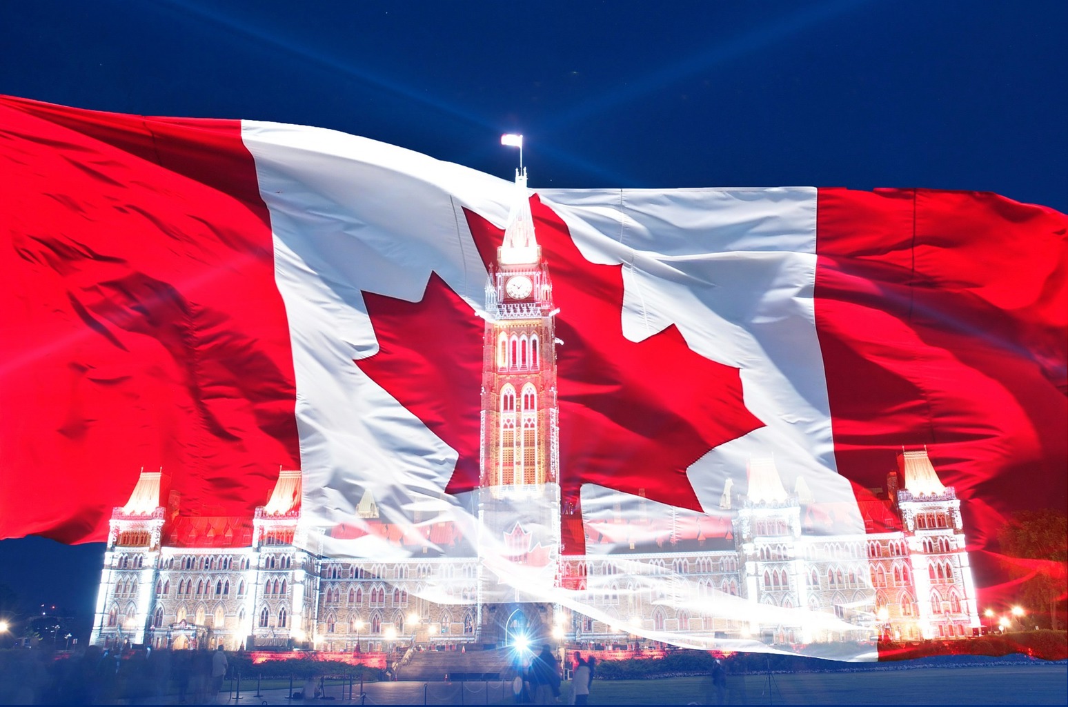 Canada Flag With Parliament