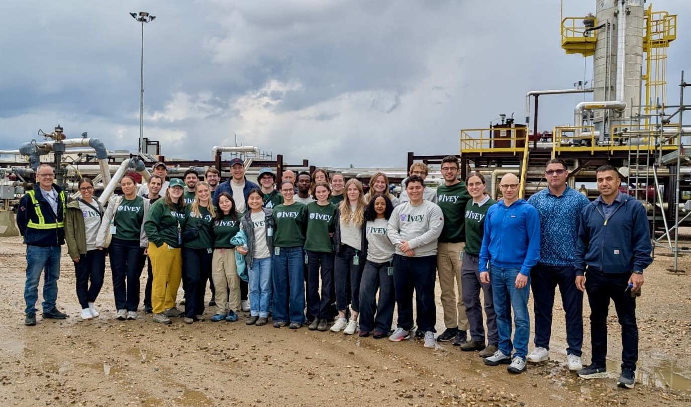 The Ivey Energy Summer School group visiting Cenovus Energy’s Christina Lake facility