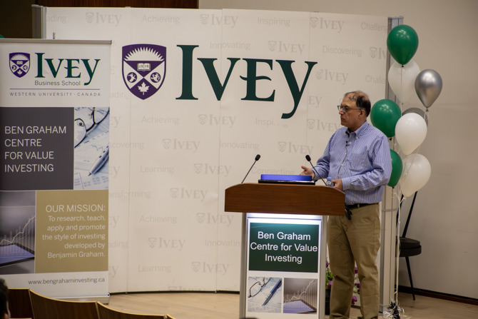 Rupel Ruparelia answering questions during Q&A