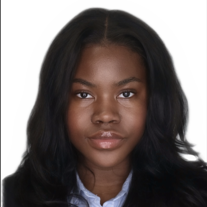 Headshot of Aisha Olawoyin, a Synthetic Biology and Ivey HBA dual-degree student.  Aisha has shoulder length, wavy black hair and wears a black blazer with a blue shirt.