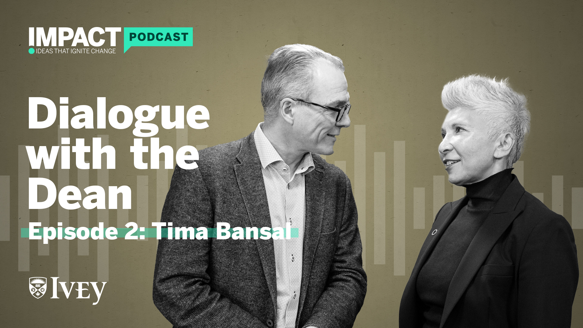 Dialogue With The Dean Episode 2 Tima Bansal Black And White Photo On Gold Background