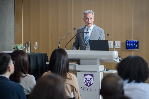 Denis Grégoire of HEC Montreal delivering the keynote address
