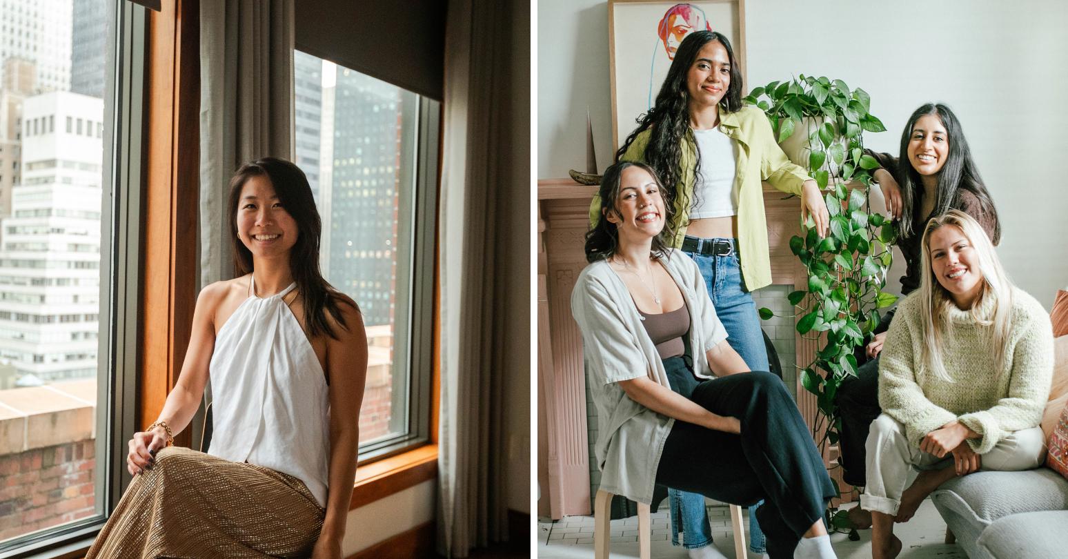 Left image: Christal Wang; Right image: The Marlow team Kiara Botha, Harit Sohal, Nadia Ladak, and Simone Godbout